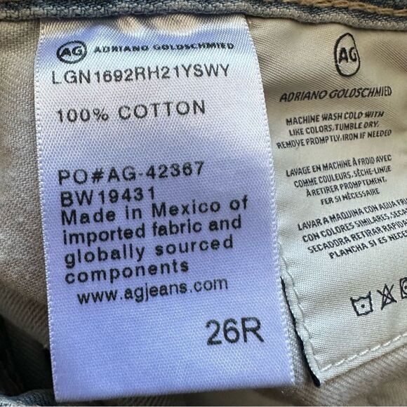 AG Adriano Goldschmied The Alex Vintage Boyfriend Raw Hem Denim Short Size 26 - Picture 6 of 9